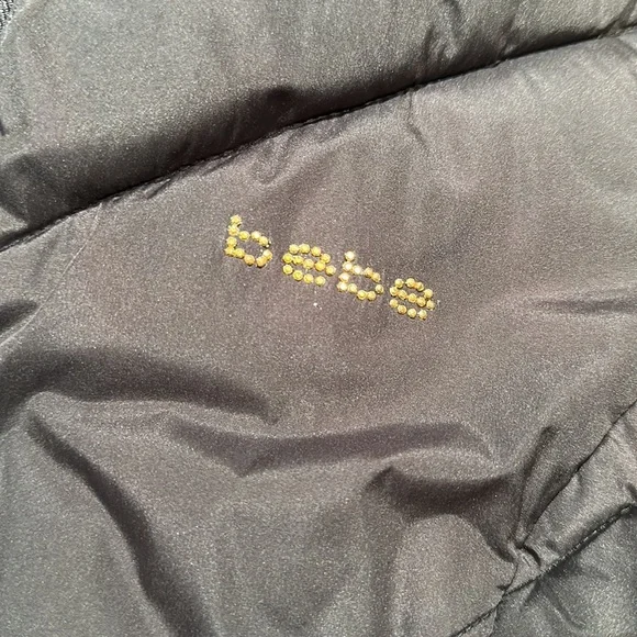 Bebe Women’s belted hooded faux fur puffer jacket - black Small - Picture 3 of 8